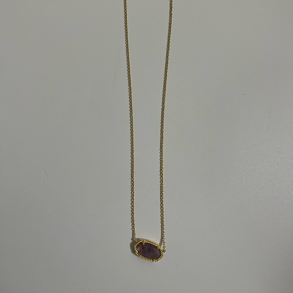 Kendra Scott Elisa Gold Pendant Necklace in Amethyst